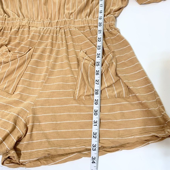 By Together Romper Yellow White Striped Size Large - Picture 12 of 12